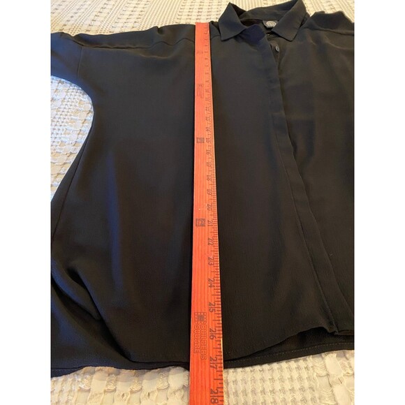 Bobeau Womens Black Sheer Button Down Blouse Size Medium Dressy Work Casual - Picture 10 of 10